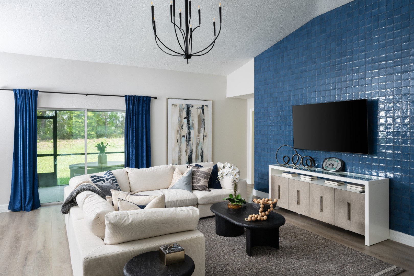 Stylish Palmetto model home interior at Cherrywood Preserve, where visitors tour new homes during the Cherrywood car show in Ocala.